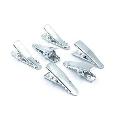 2,4cm nikelio sp. plaukų segtuko ruošinys "krokodilas", 10vnt. 2,4cm nikelio sp. plaukų segtuko ruošinys "krokodilas", 10vnt.