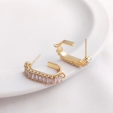 24x5mm 14k aukso sp. nerūdijančio plieno auskarų įvėrimai, 2vnt. 1