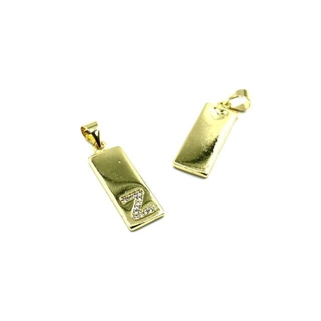 24x8mm aukso sp. nerūdijančio plieno pakabukas su cirkoniais Z raidė, 1vnt. 24x8mm aukso sp. nerūdijančio plieno pakabukas su cirkoniais Z raidė, 1vnt.