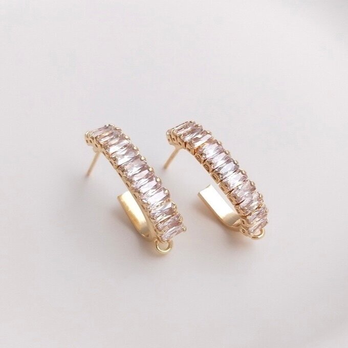 24x5mm 14k aukso sp. nerūdijančio plieno auskarų įvėrimai, 2vnt.