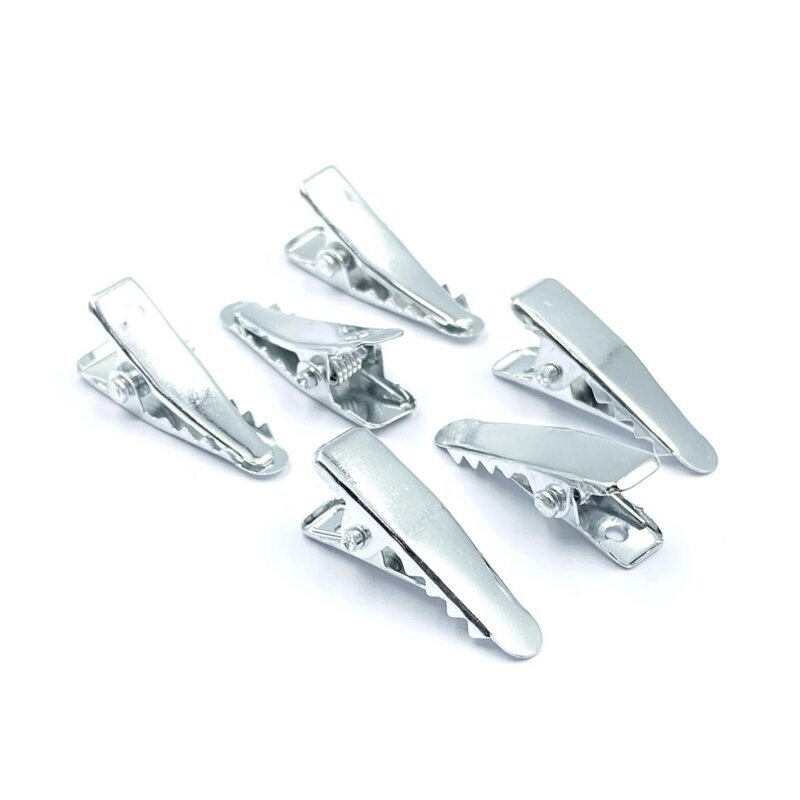2,4cm nikelio sp. plaukų segtuko ruošinys "krokodilas", 10vnt. 2,4cm nikelio sp. plaukų segtuko ruošinys "krokodilas", 10vnt.