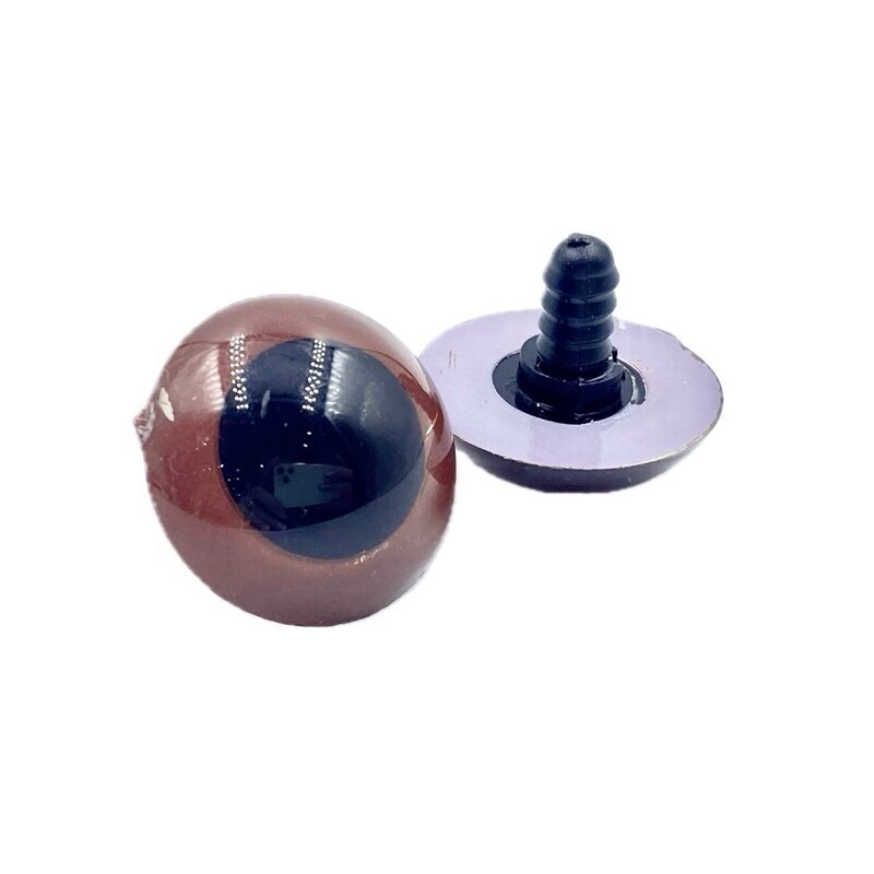 24mm rudos sp. plastikinės įsukamos akys žaislams, 4vnt.