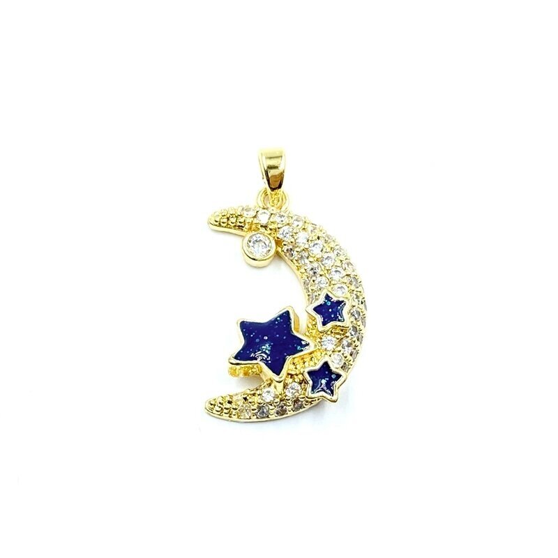 24x15mm 18k aukso sp. nerūdijančio plieno pakabukas mėnulis, 1vnt. 24x15mm 18k aukso sp. nerūdijančio plieno pakabukas mėnulis, 1vnt.