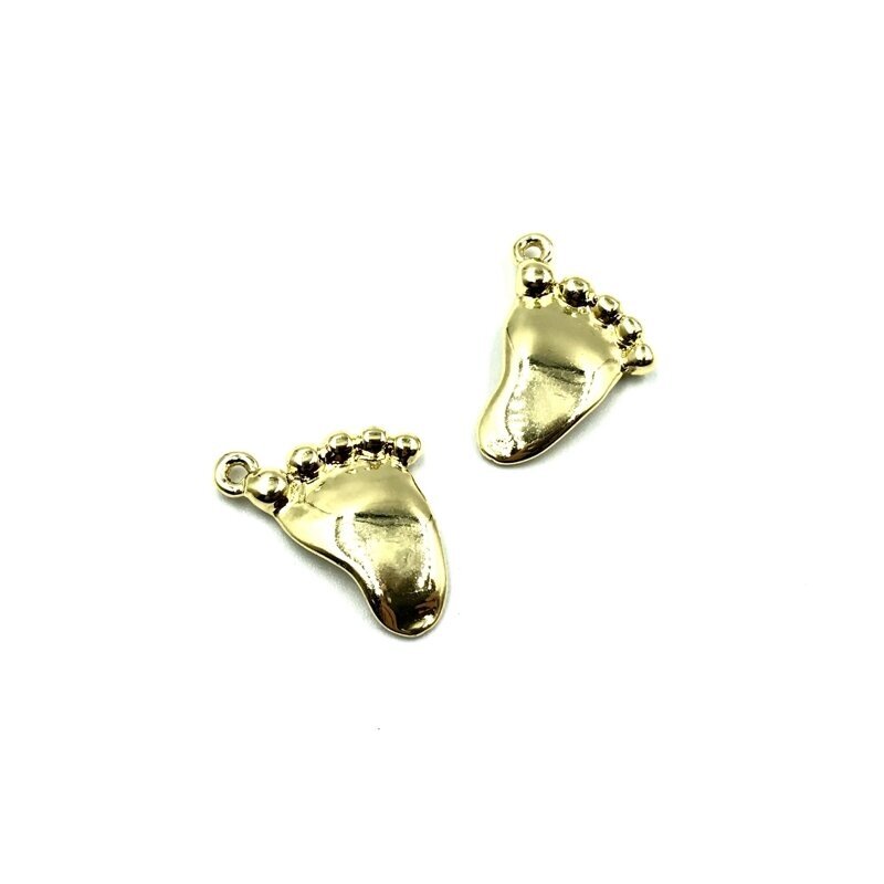 24X18mm aukso sp. nerūdijančio plieno pakabukas pėda, 1vnt.