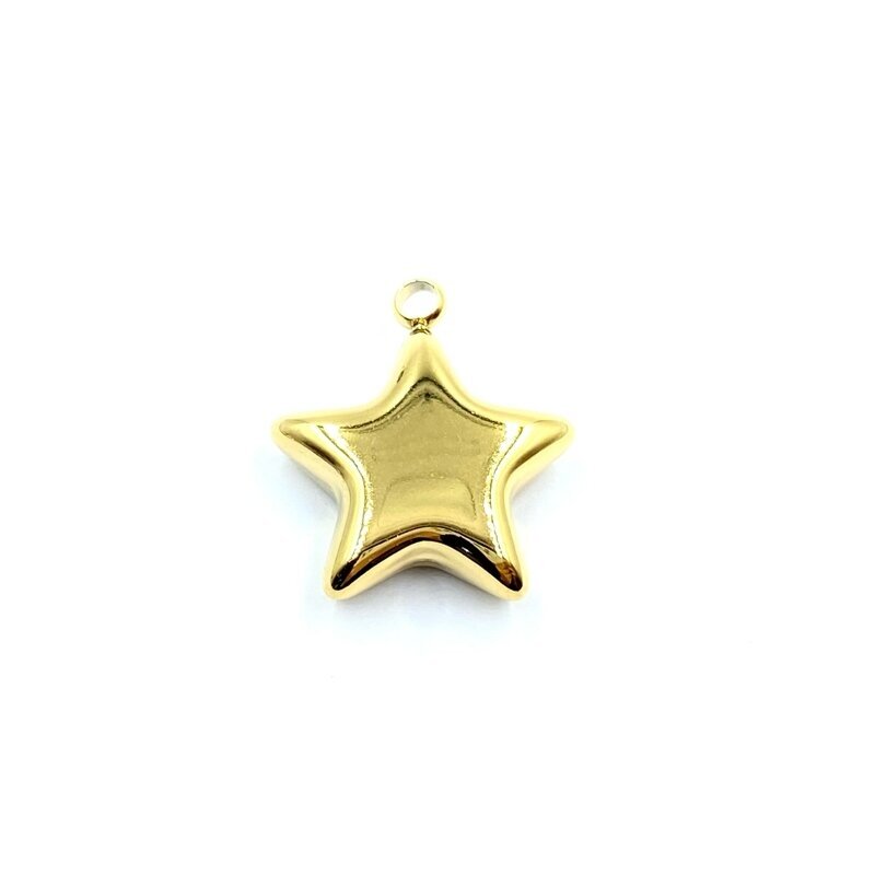 24x21mm 18k aukso sp. nerūdijančio plieno pakabukas žvaigždė, 1vnt. 24x21mm 18k aukso sp. nerūdijančio plieno pakabukas žvaigždė, 1vnt.