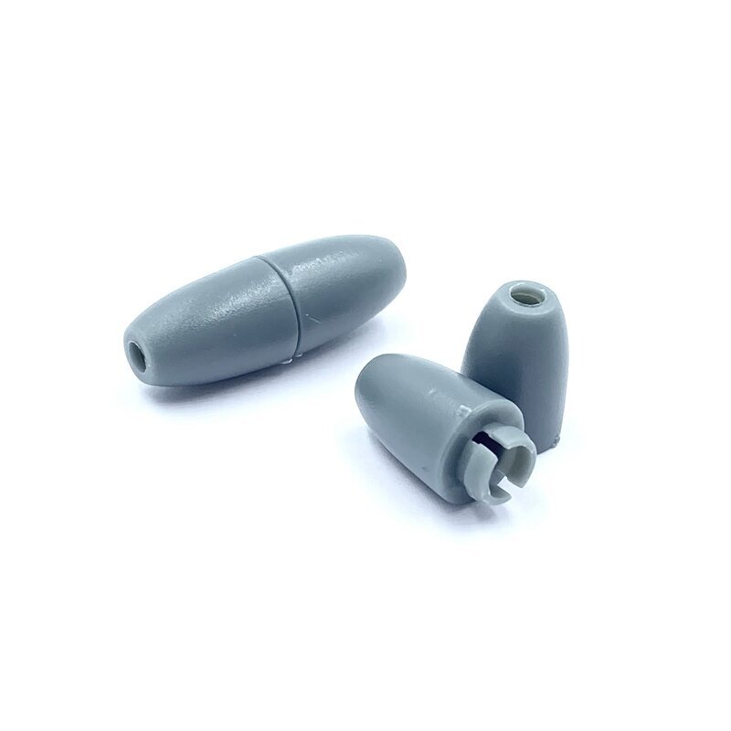 24x9mm pilkos sp. plastikinis užspaudžiamas užsegimas, 2vnt.