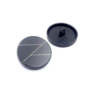 25mm aukso ir juodos sp. metalinė saga su kilpute, 1vnt.