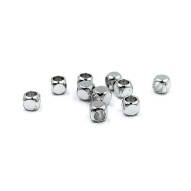 2,5mm platinos sp. nerūdijančio plieno intarpas kubas, 10vnt. 2,5mm platinos sp. nerūdijančio plieno intarpas kubas, 10vnt.
