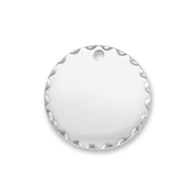 25mm nikelio sp. nerūdijančio plieno pakabukas, 1vnt.