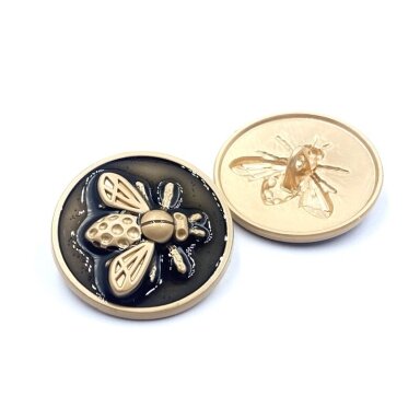 25mm rudos ir aukso sp. metalinė saga su kilpute, 1vnt.