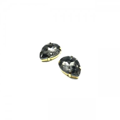 25x18mm pilkos sp. kristalai aukso sp. rėmeliuose, 2vnt.