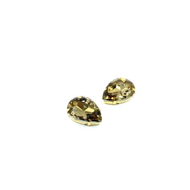 25x18mm rudos sp. kristalai aukso sp. rėmeliuose, 2vnt