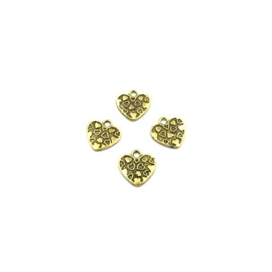 18x18mm aukso sp. pakabukas širdis, 10vnt.