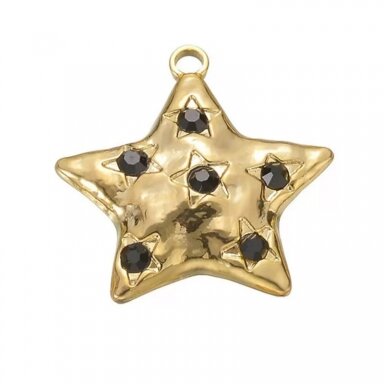25x25mm 18k aukso sp. nerūdijančio plieno pakabukas žvaigždė, 1vnt. 25x25mm 18k aukso sp. nerūdijančio plieno pakabukas žvaigždė, 1vnt.