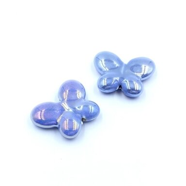 25x31mm melsvos AB sp. keramikinis drugelis, 2vnt. 25x31mm melsvos AB sp. keramikinis drugelis, 2vnt.