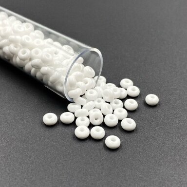 2,5x4,5mm baltos sp. biserio karoliukai, ±12g