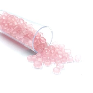 2,5x4,5mm matiniai rožinės sp. biserio karoliukai, ±13g