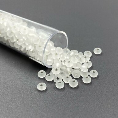 2,5x4mm matiniai baltos sp. biserio karoliukai, ±13g