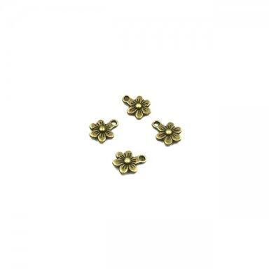 12x9mm žalvario sp. pakabukas gėlė, 33vnt.