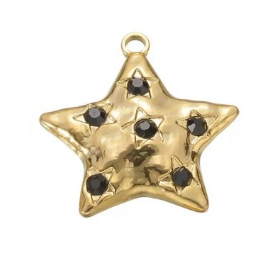 25x25mm 18k aukso sp. nerūdijančio plieno pakabukas žvaigždė, 1vnt. 25x25mm 18k aukso sp. nerūdijančio plieno pakabukas žvaigždė, 1vnt.