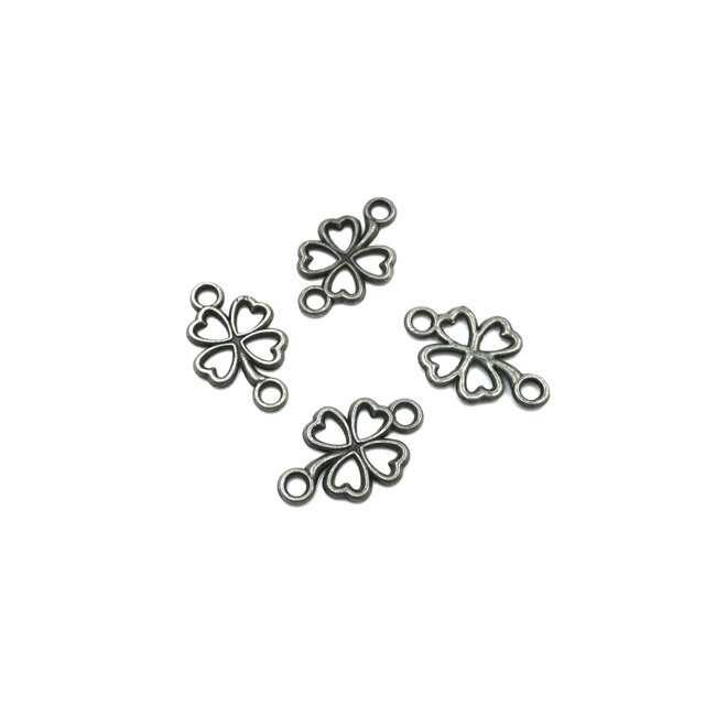 20x13mm juodintos sp. pakabukas dobilas, 27vnt.