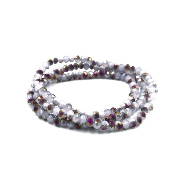 2,5x3,5mm švelniai alyvinės AB sp. rondelle formos karoliukai, 40cm 2,5x3,5mm švelniai alyvinės AB sp. rondelle formos karoliukai, 40cm