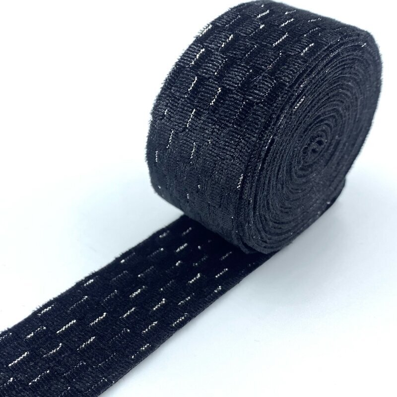 25mm juodos sp. veliūrinė juostelė, 1m