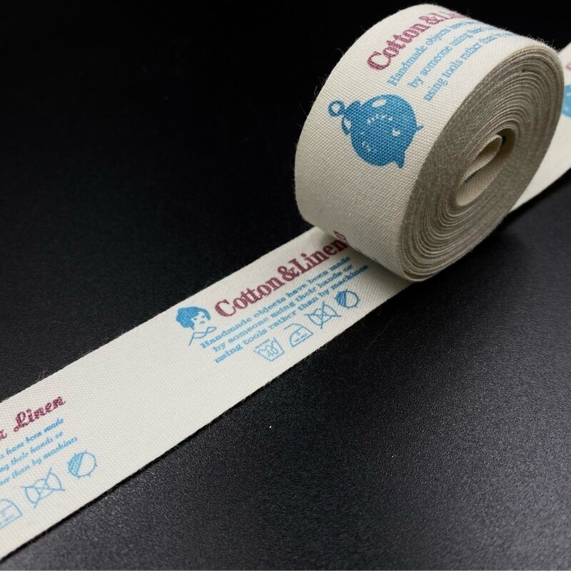 25mm kreminės sp. medvilninė juostelė"COTTON&LINEN", 1m