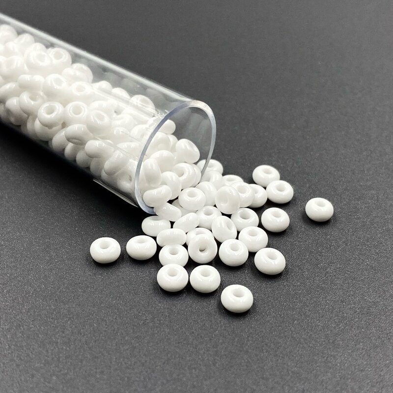 2,5x4,5mm baltos sp. biserio karoliukai, ±12g