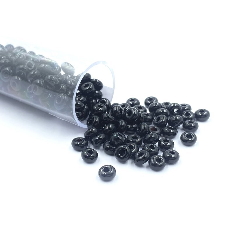 2,5x4,5mm juodos sp. biserio karoliukai, ±13g