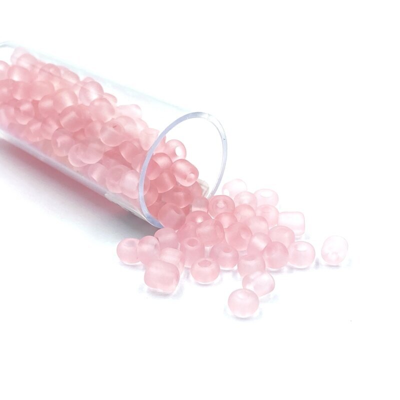 2,5x4,5mm matiniai rožinės sp. biserio karoliukai, ±13g