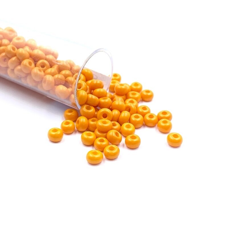 2,5x4mm oranžinės sp. biserio karoliukai, ±12g