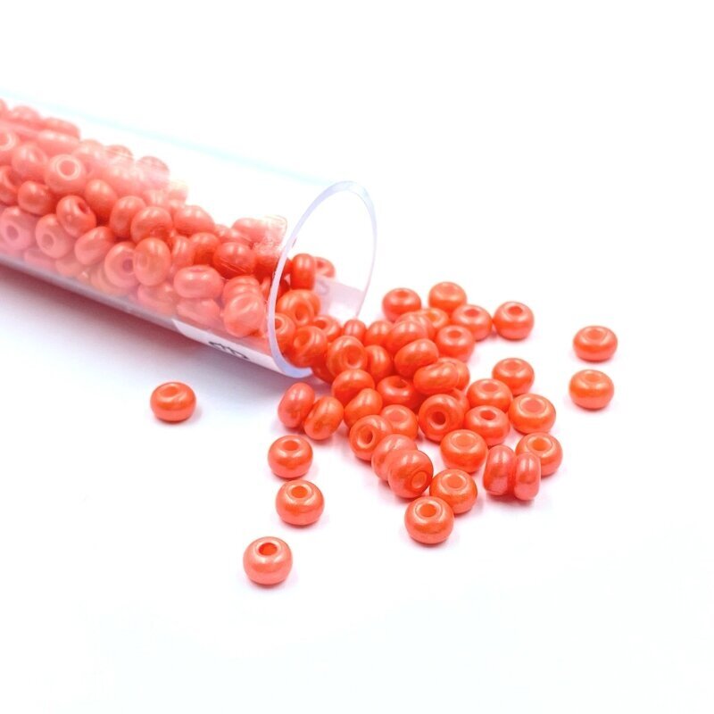 2,5x4mm oranžinės sp. biserio karoliukai, ±13g