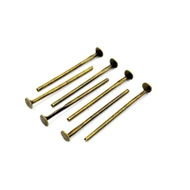 26mm žalvario sp. bižuteriniai vinukai plokščia galvute, 10g