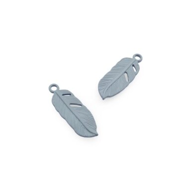 26x10mm pilkos sp. pakabukas plunksna, 1vnt.