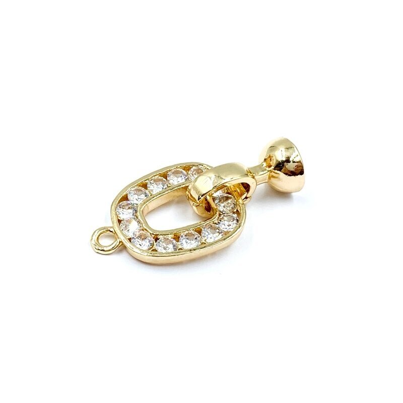 26x13mm 14k aukso sp. nerūdijančio plieno užsegimas su žiedeliu, 1vnt. 26x13mm 14k aukso sp. nerūdijančio plieno užsegimas su žiedeliu, 1vnt.