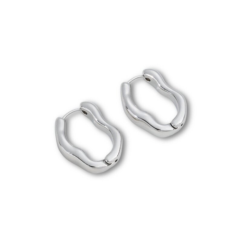 26x20mm platinos sp. nerūdijančio plieno auskarų įvėrimai, 2vnt.
