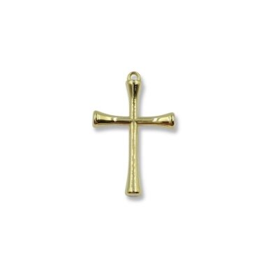 27x17mm 14k aukso sp. nerūdijančio plieno pakabukas kryžius, 1vnt.