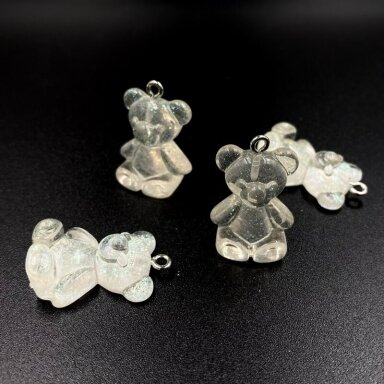 27x18mm gelsvos sp. plastiko pakabukas meškiukas, 2vnt. 27x18mm gelsvos sp. plastiko pakabukas meškiukas, 2vnt.