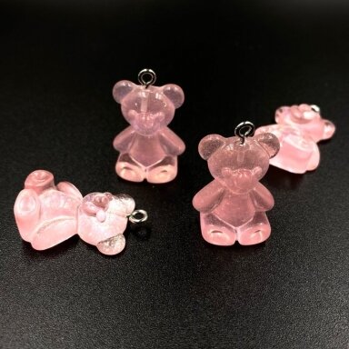 27x18mm rožinės sp. plastiko pakabukas meškiukas, 2vnt. 27x18mm rožinės sp. plastiko pakabukas meškiukas, 2vnt.