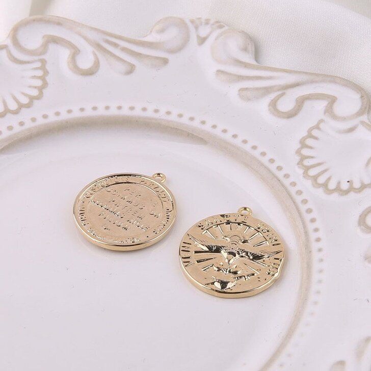 27x24mm 14k aukso sp. nerūdijančio plieno pakabukas, 1vnt.