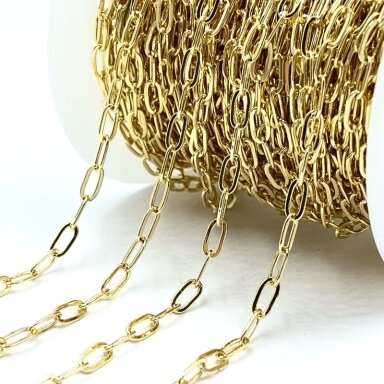 2,8mm 14k aukso sp. nerūdijančio plieno lituota grandinėlė, 1m 2,8mm 14k aukso sp. nerūdijančio plieno lituota grandinėlė, 1m