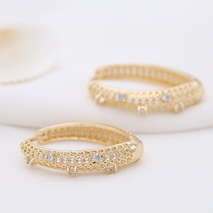 28x6mm 14k aukso sp. nerūdijančio plieno auskarų įvėrimai, 2vnt.