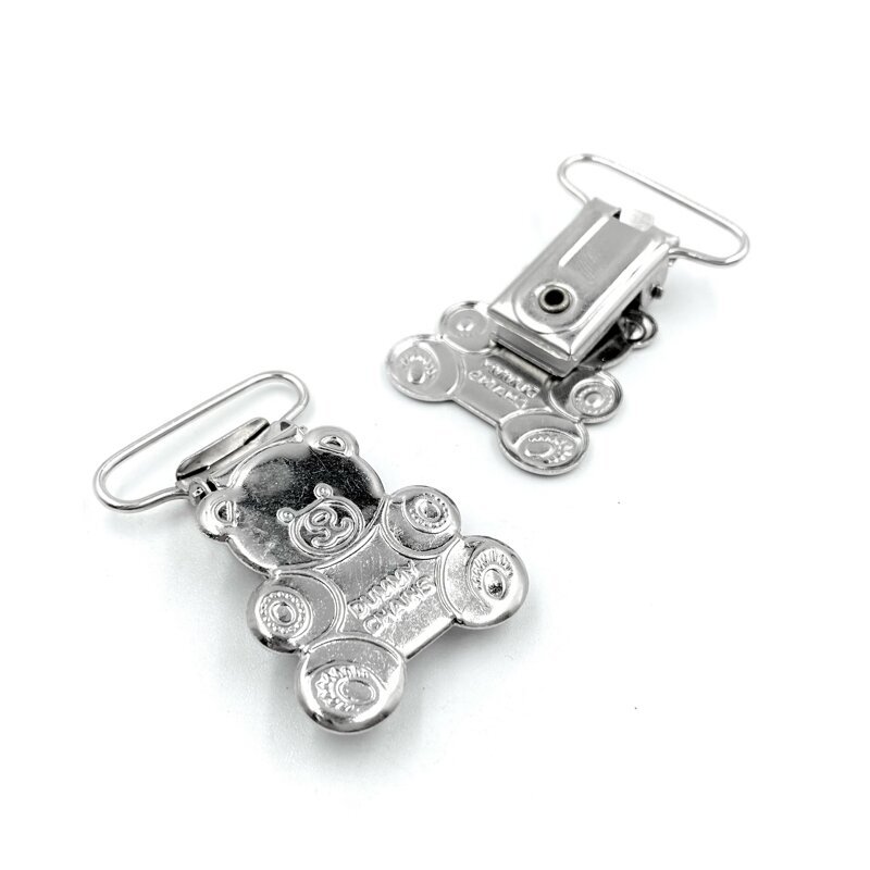 28x45mm nikelio sp. metalinis čiulptuko laikiklio užsegimas, 2vnt.