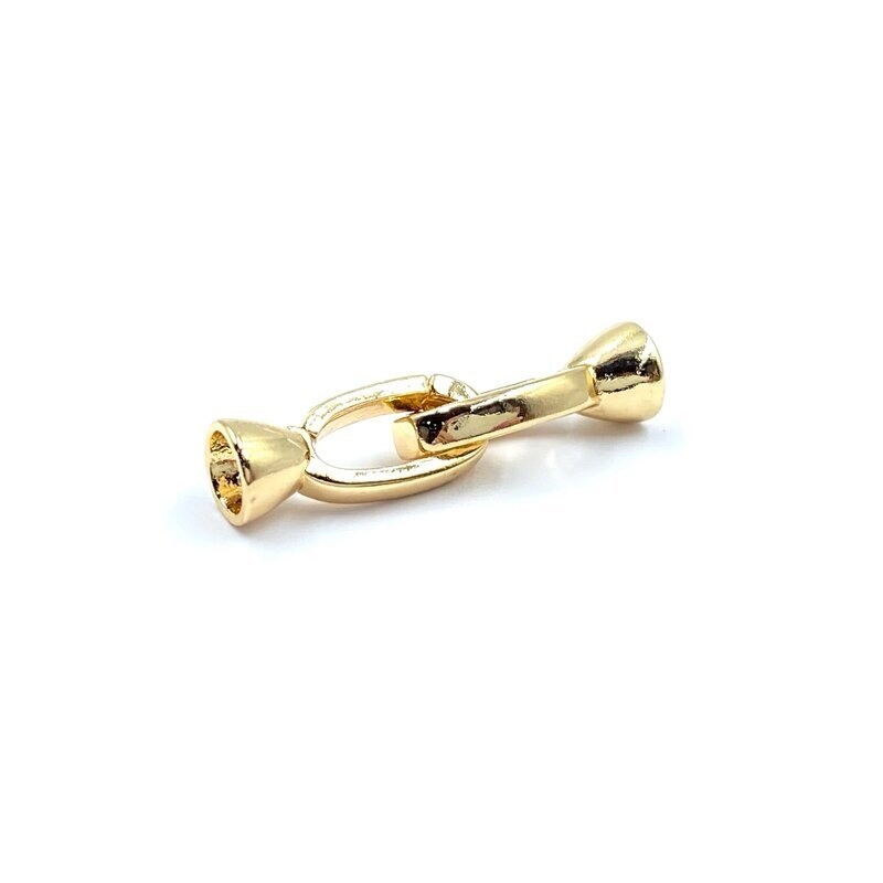 28x7mm 14k aukso sp. nerūdijančio plieno dvigubas užsegimas, 1vnt.