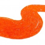 2mm oranžinės sp. stiklo kristalai, 40cm juosta