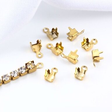 2mm 14k aukso sp. nerūdijančio plieno užbaigimo detalės, 5vnt.