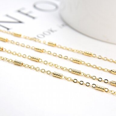 2mm 14k aukso sp. nerūdijančio plieno lituota grandinėlė, 1m 2mm 14k aukso sp. nerūdijančio plieno lituota grandinėlė, 1m