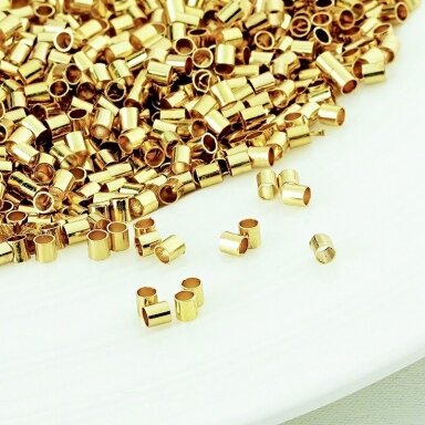 2mm 18k aukso sp. nerūdijančio plieno užbaigimo detalė spaustukas, 20vnt. 2mm 18k aukso sp. nerūdijančio plieno užbaigimo detalė spaustukas, 20vnt.