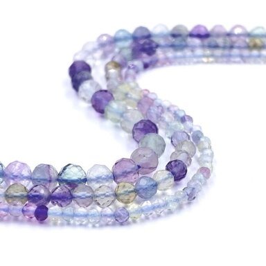 2mm facetuotas fluoritas, 40cm juosta 2mm facetuotas fluoritas, 40cm juosta